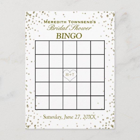 Bridal Shower Bingo | Gold Confetti Invitation PostInvitations