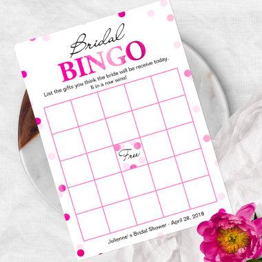 Bridal Shower Bingo | Pink Magenta Confetti Game Invitations