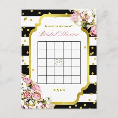 Bridal Shower Bingo | Stripes and Roses Invitation PostInvitations