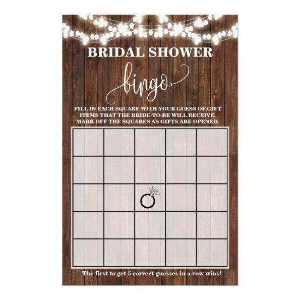 Bridal Shower Bingo Western Wedding Game Invitations Flyer