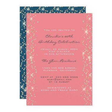 Birthday Coral Confetti Pink Blue