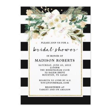 Black and White Stripes Flowers