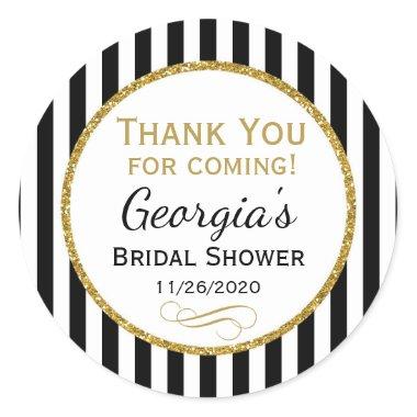 Bridal Shower Black Stripe Thank You Favor Tags