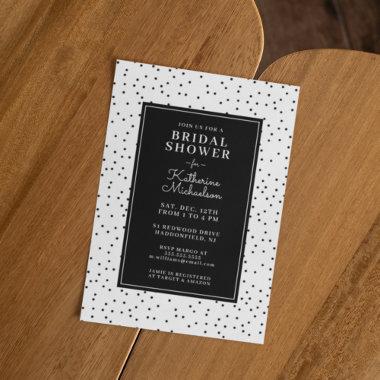 BRIDAL SHOWER | Black & White Polka Dots Invitations