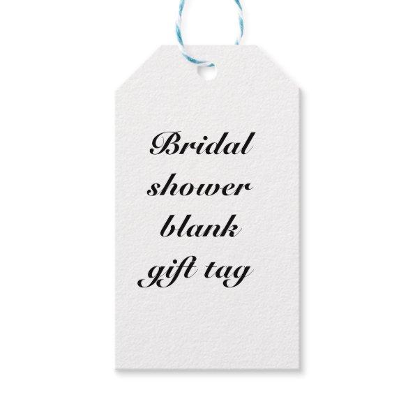 Bridal shower blank gift tag