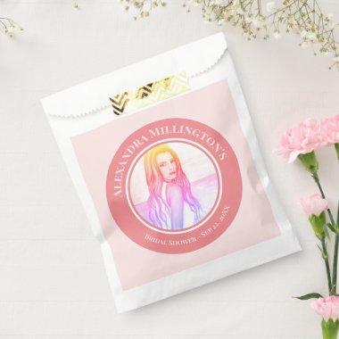 Blonde Hair Girl on the Beach Circle Favor Bag