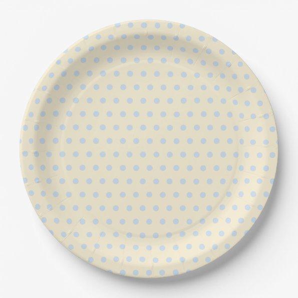 Blue Dots Pattern Paper Plates