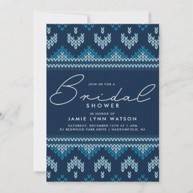 BRIDAL SHOWER | Blue Knit Christmas Tree Sweater Invitations