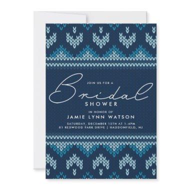 BRIDAL SHOWER | Blue Knit Christmas Tree Sweater Invitations