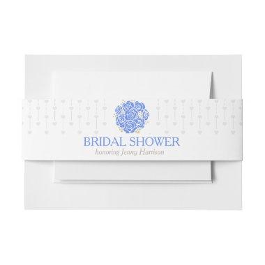 Bridal shower blue roses grey heart belly band