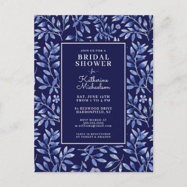 BRIDAL SHOWER | Blue Watercolor Garden PostInvitations