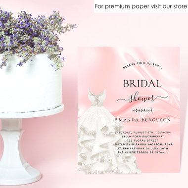 Bridal shower blush pink dress budget Invitations flyer