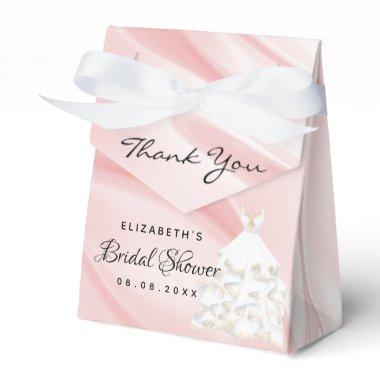 Bridal Shower blush pink dress thank you Favor Boxes