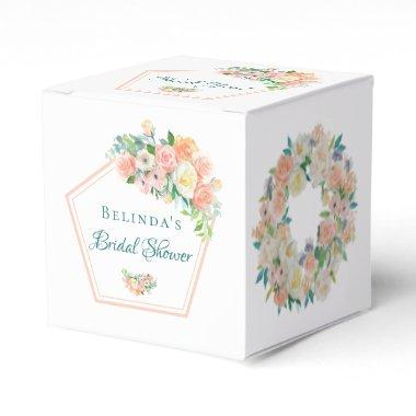 Bridal Shower blush pink floral copper geometric Favor Boxes