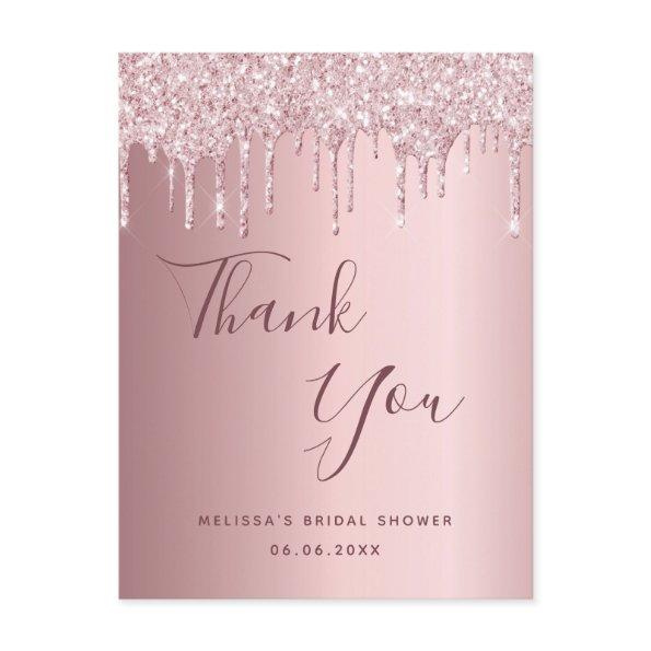 blush pink glitter thank you Post