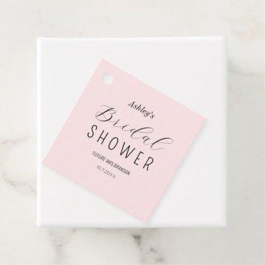 Bridal Shower Blush Pink Minimalist Favor Tags
