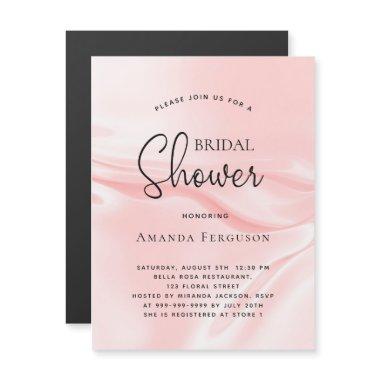 Bridal shower blush pink satin magnet Invitations