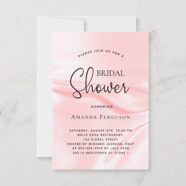 Bridal shower blush pink satin silk Invitations