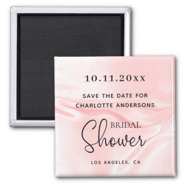 Bridal Shower blush pink silk satin save the date Magnet