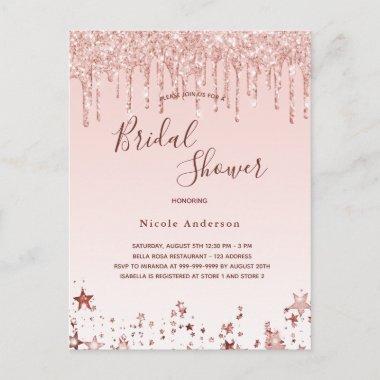 Bridal Shower blush pink stars invitation PostInvitations