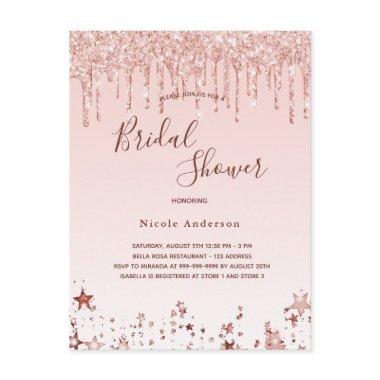 Bridal Shower blush pink stars invitation PostInvitations