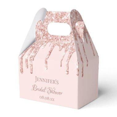 blush rose gold drips name Favor Boxes