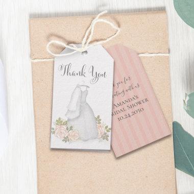 Bridal Shower Blush Watercolor Floral Thank You Gift Tags