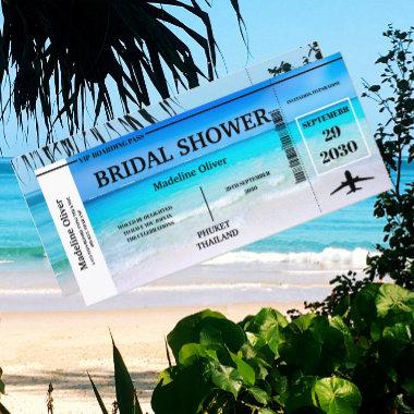 Bridal Shower Boarding Pass Destination Tropical