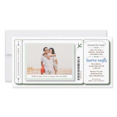 Bridal Shower Boarding Pass Photo Invite