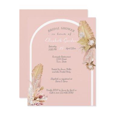 Bridal Shower Bohemian Dried Palm & Pompas Grass Invitations