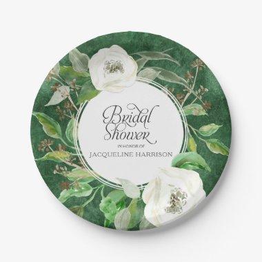 Bridal Shower BOHO Winter Woodsy Floral Foliage Paper Plates