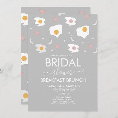 Bridal Shower Breakfast Egg Brunch Pattern Invitat Invitations