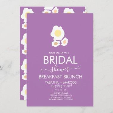 Bridal Shower Breakfast Eggs Brunch Pattern Invitations