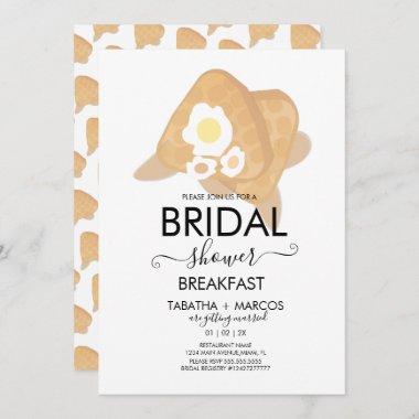 Bridal Shower Breakfast Waffles Brunch Eggs Invitations