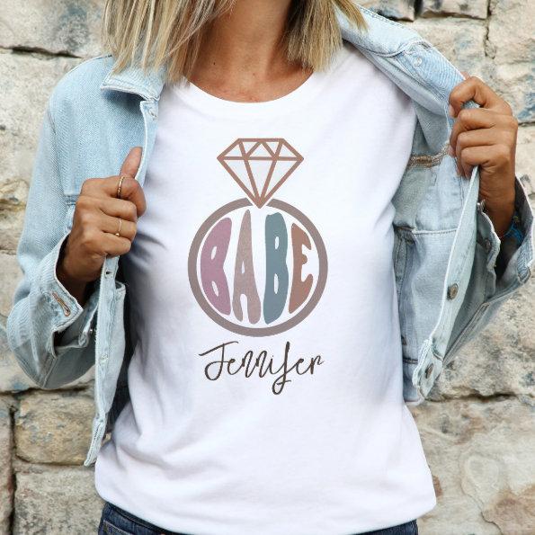 Bridal Shower Bride Babe Personalized Name T-Shirt