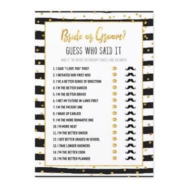 Bride or Groom Game | Gold Confetti
