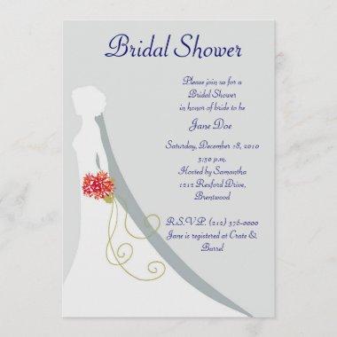 Bridal Shower- Bride Silhouette Invitations
