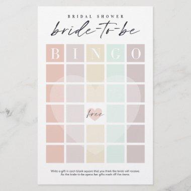 Bridal Shower Bride-To-Be Bingo Rainbow Squares