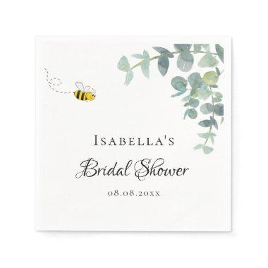 Bridal Shower bride to bee eucaluptus script Napkins