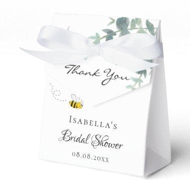 Bridal shower bride to bee eucalyptus thank you favor boxes