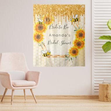 Bridal Shower bride to bee glitter sunflowers Tapestry