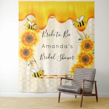 Bridal Shower bride to bee honey drips sunflowers Tapestry