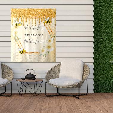 Bridal Shower bride to bee honeycomb glitter Tapestry