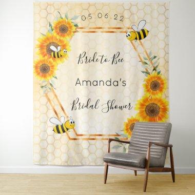 Bridal Shower bride to bee sunflowers bumble bees Tapestry