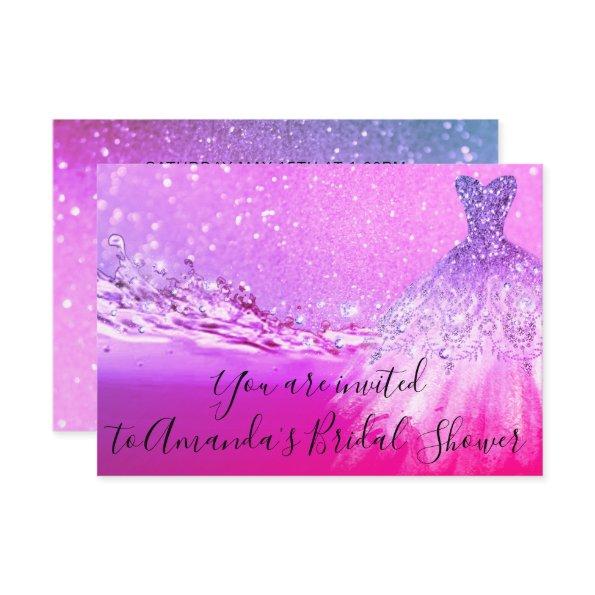 Bright Pink Dress Glitter Ocean