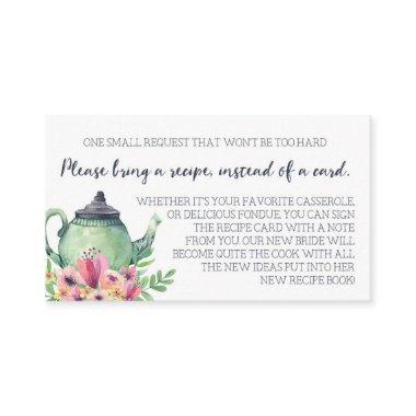 Bridal Shower Bring a Recipe Enclosure Invitations