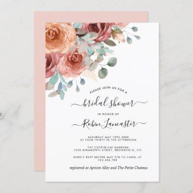 Bridal Shower / Brunch Blush Peach Ethereal Floral Invitations