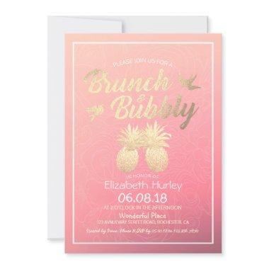 Brunch Bubbly Gold Pineapple Couple