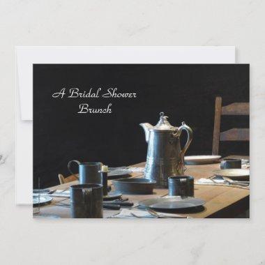 Bridal Shower Brunch Old West Table Setting Invitations