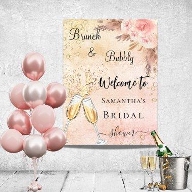 bubbly brunch rose flowers welcome Poster